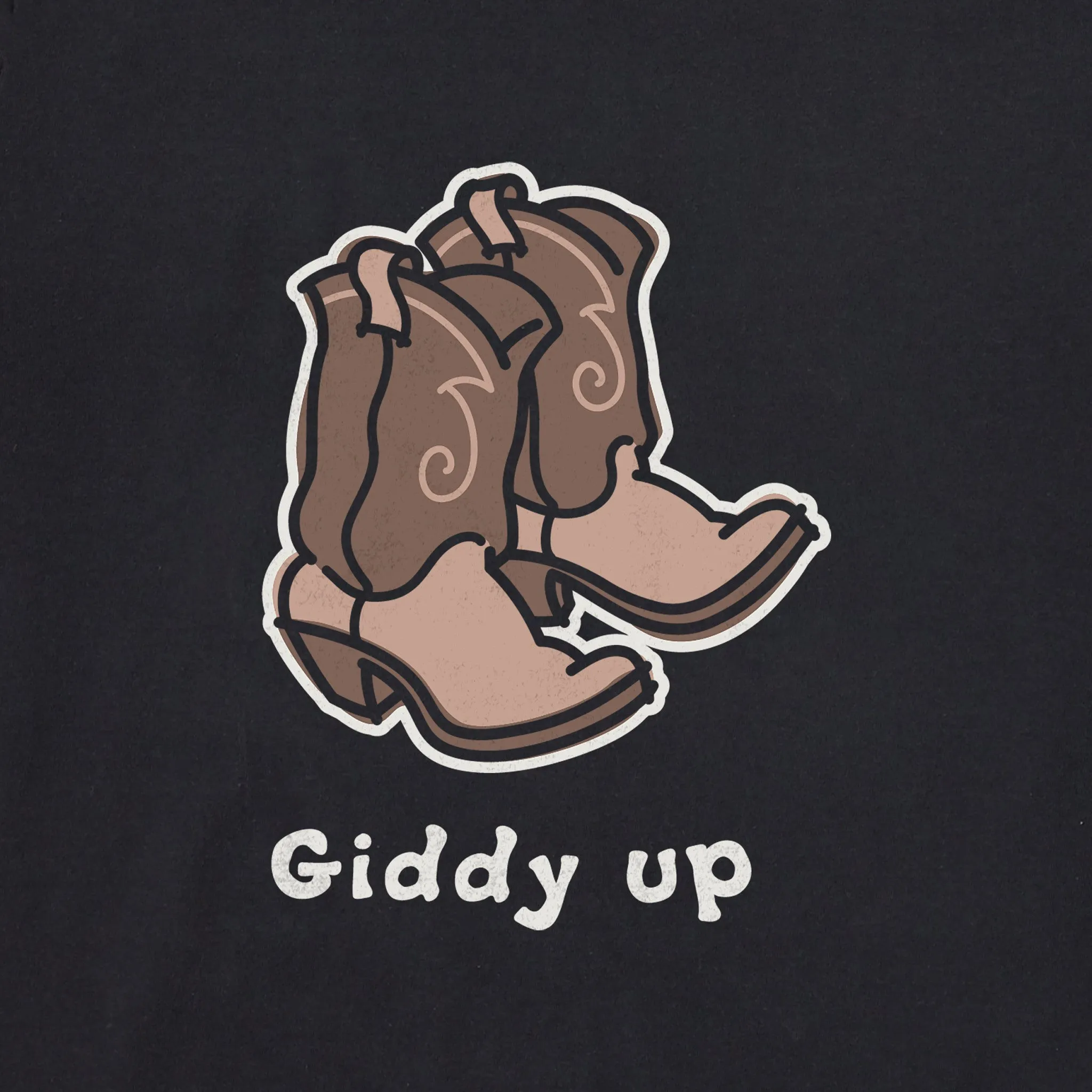 Women's Giddy Up Cowboy Boots Crusher Tank Life is Good