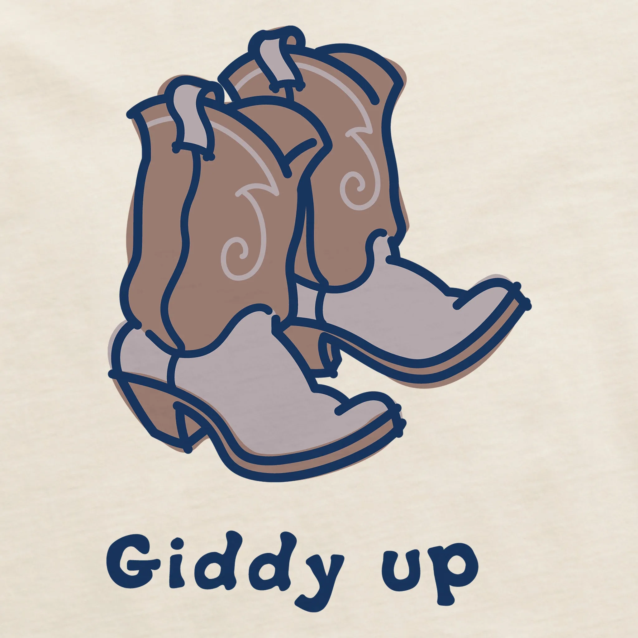 Women's Giddy Up Cowboy Boots Crusher Tank Life is Good
