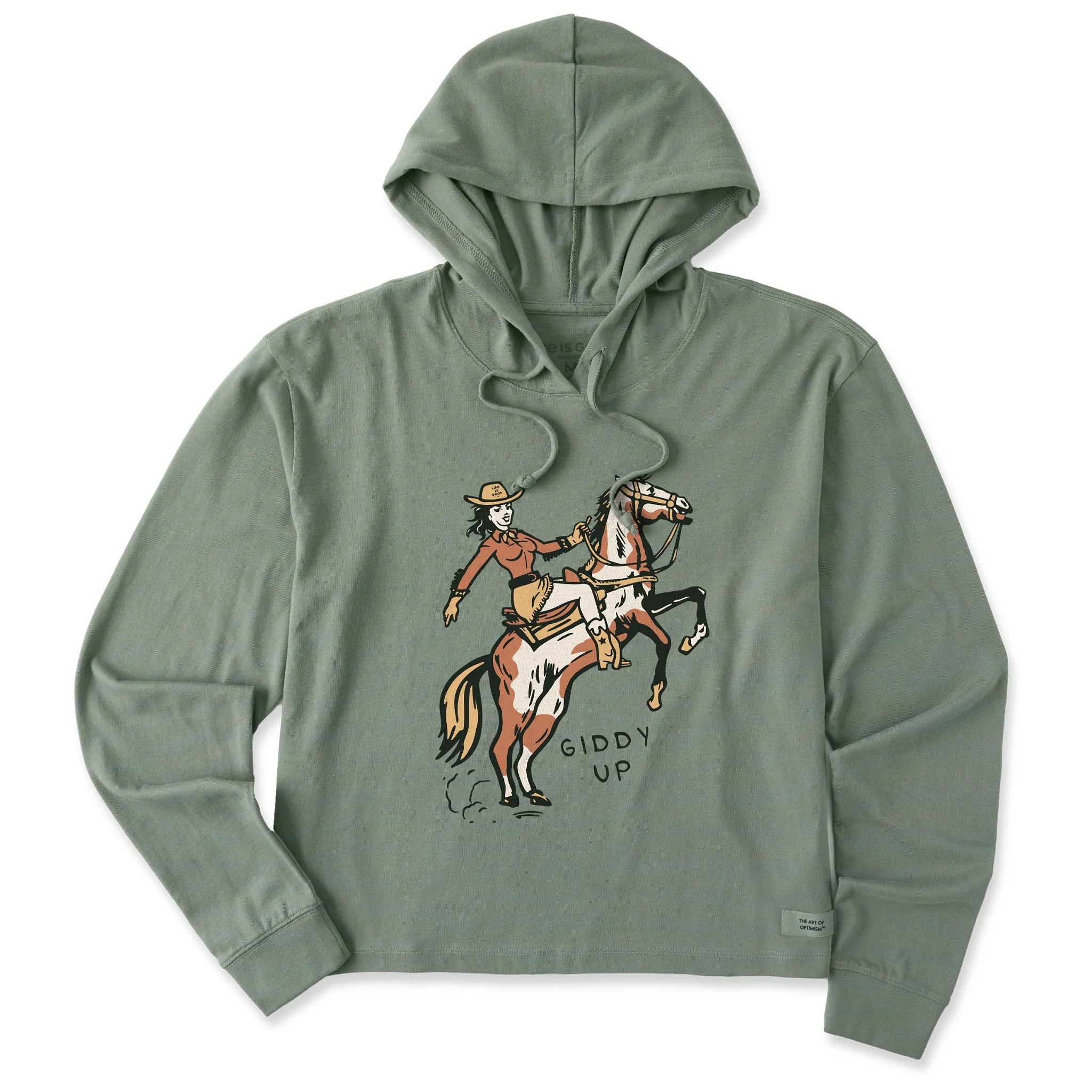 Women's Giddy Up Crusher Boxy Hoodie Life is Good