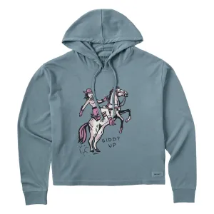 Women's Giddy Up Crusher Boxy Hoodie Life is Good