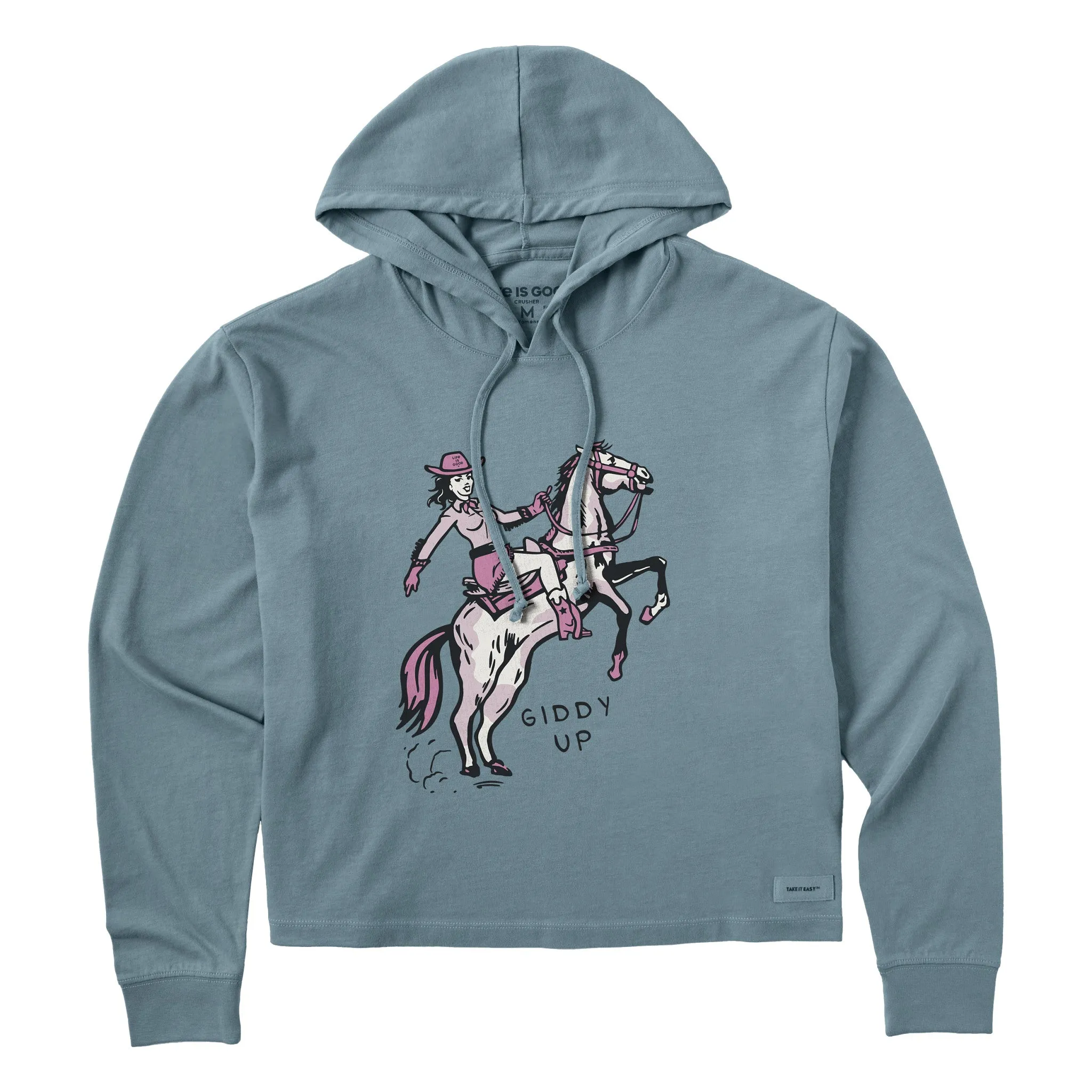 Women's Giddy Up Crusher Boxy Hoodie Life is Good