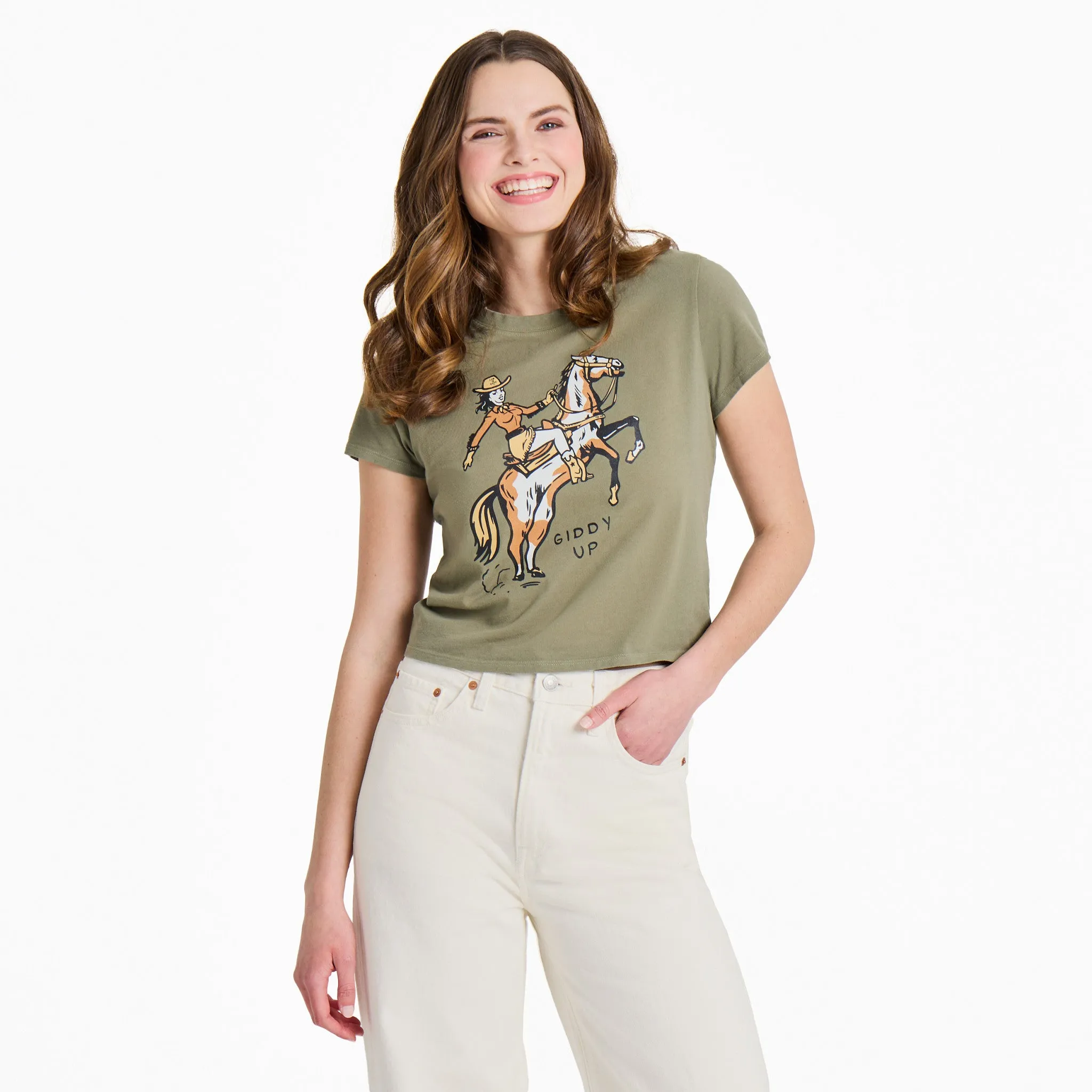 Women's Giddy Up Crusher-LITE Shrunken Tee Life is Good