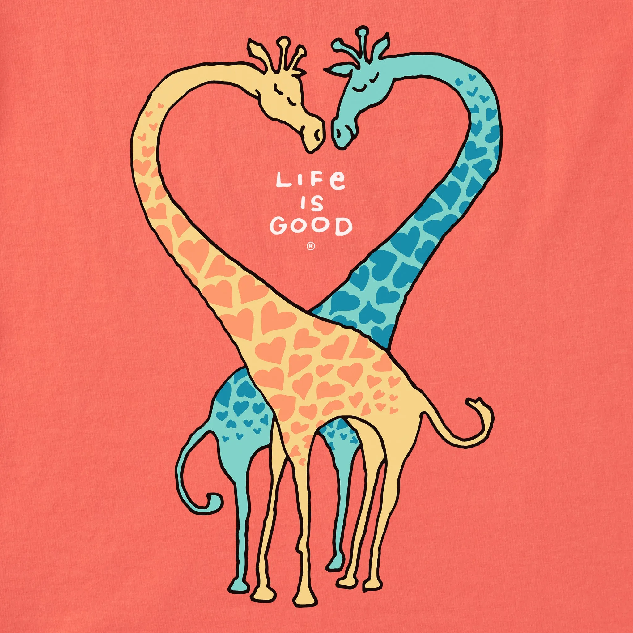 Women's Giraffe Heart Short Sleeve Tee Life is Good