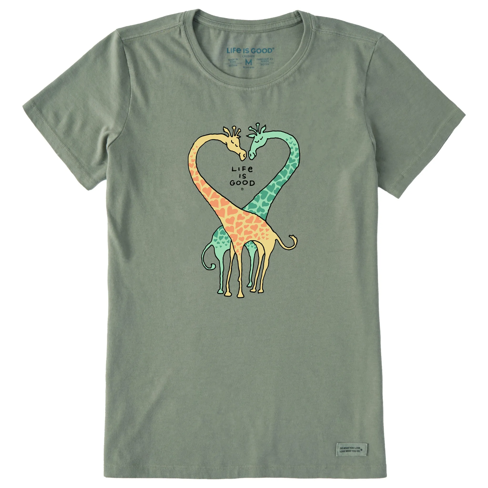 Women's Giraffe Heart Short Sleeve Tee Life is Good