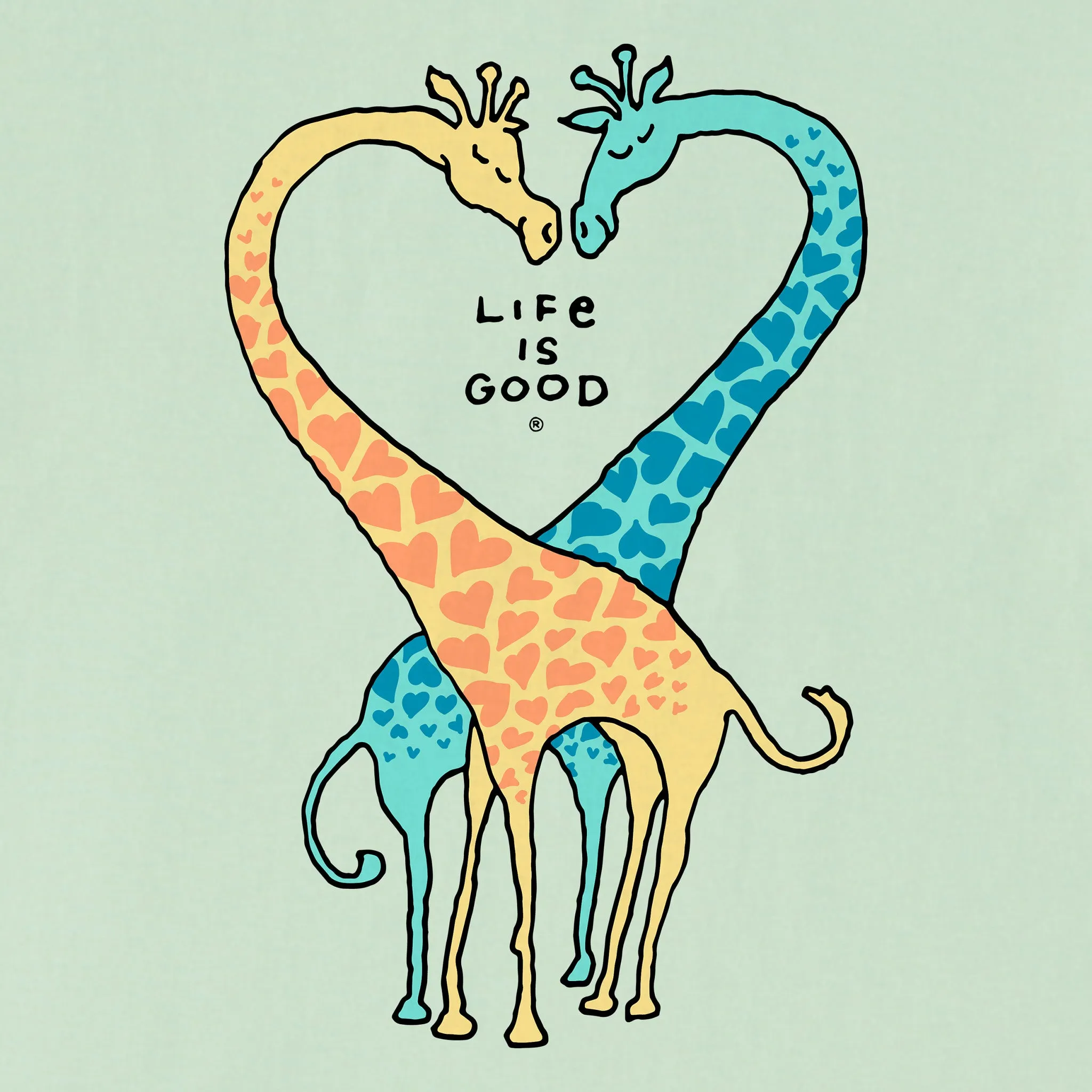 Women's Giraffe Heart Short Sleeve Tee Life is Good