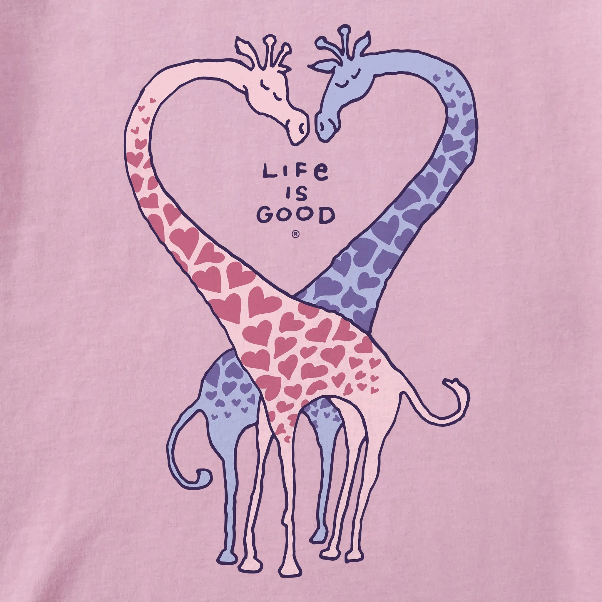 Women's Giraffe Heart Short Sleeve Tee Life is Good