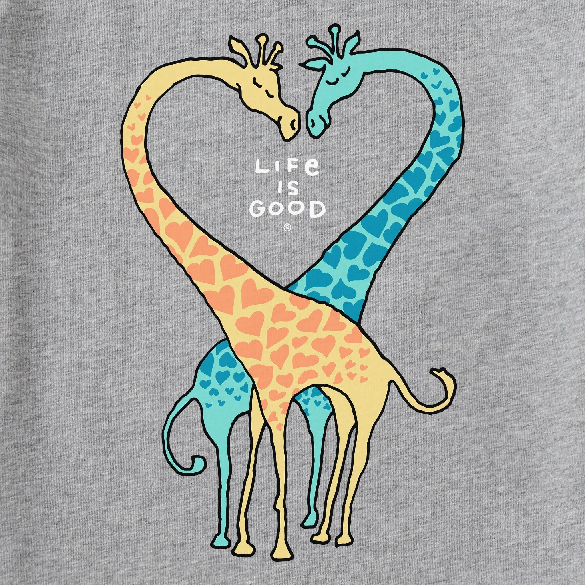 Women's Giraffe Heart Short Sleeve Tee Life is Good