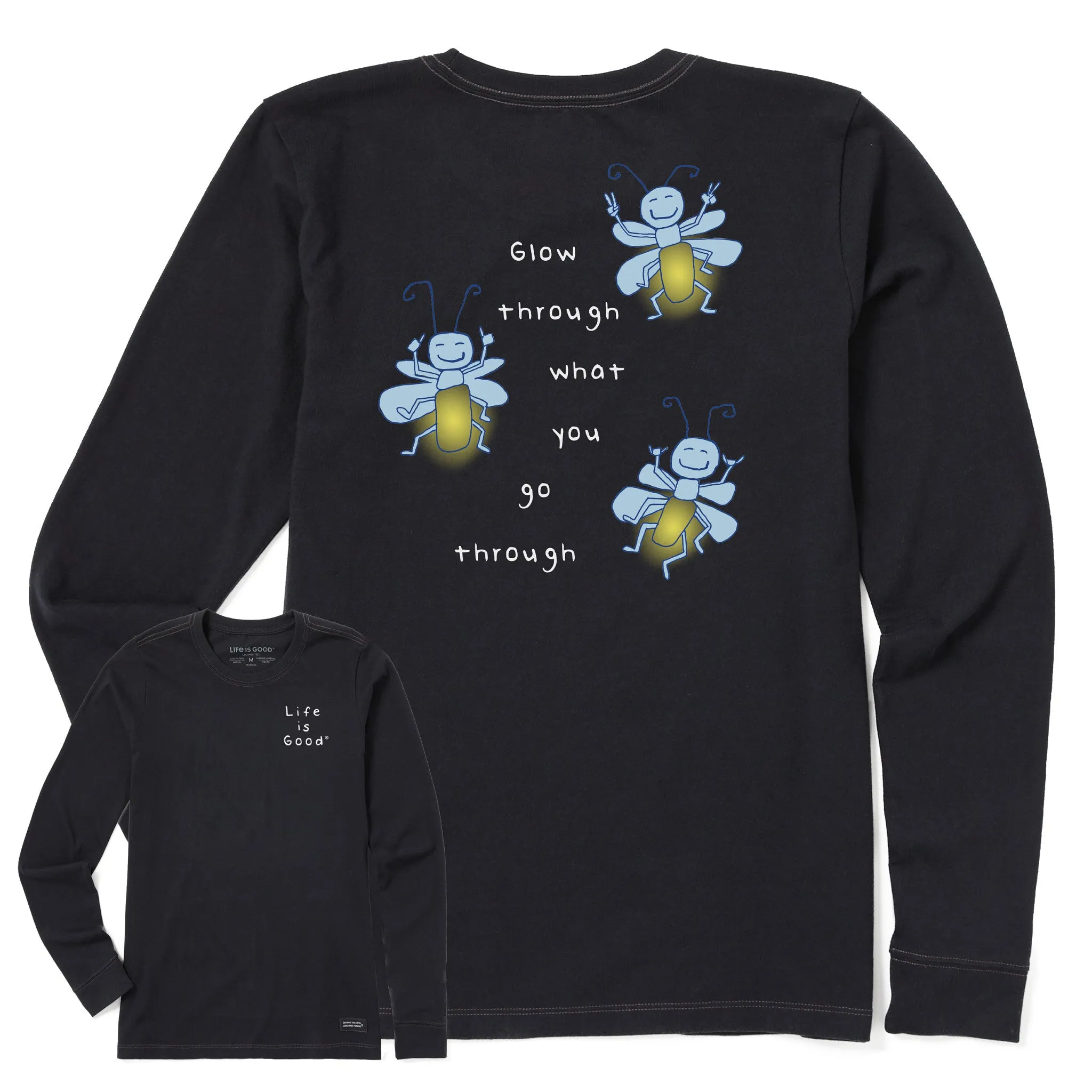 Women's Glow Through Fireflies Long Sleeve Crusher Tee Life is Good