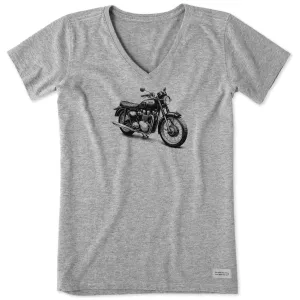 Women's Good Ride Motorcycle Short Sleeve Crusher Vee Life is Good
