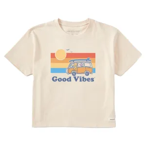 Women's Good Vibes Winnie & P Van Short Sleeve Crusher Boxy Tee Life is Good