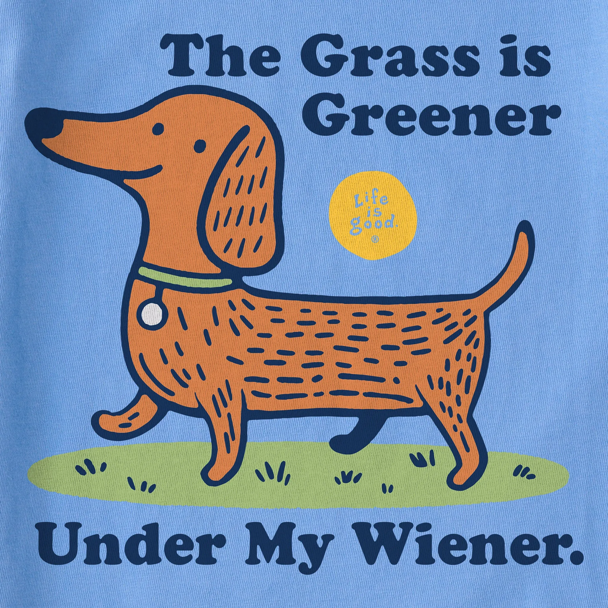 Women's Grass is Greener Wiener Short Sleeve Crusher Boxy Tee Life is Good