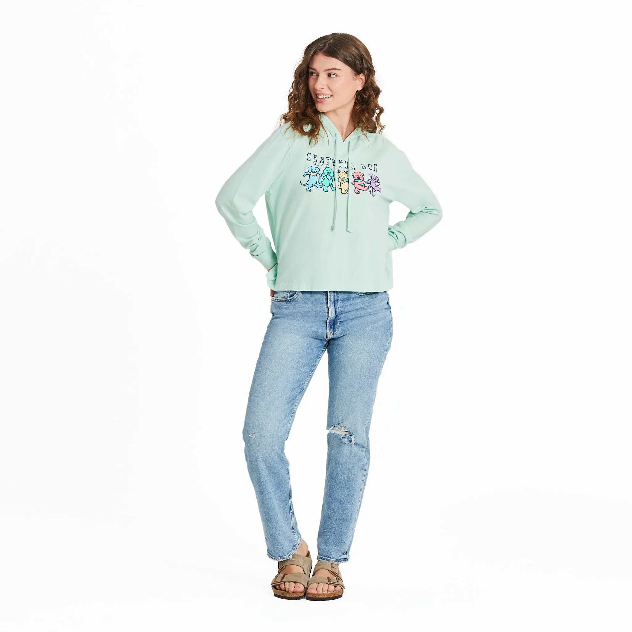 Women's Grateful Dog Crusher Boxy Hoodie Life is Good