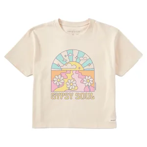 Women's Gypsy Soul Sunset Short Sleeve Crusher Boxy Tee Life is Good