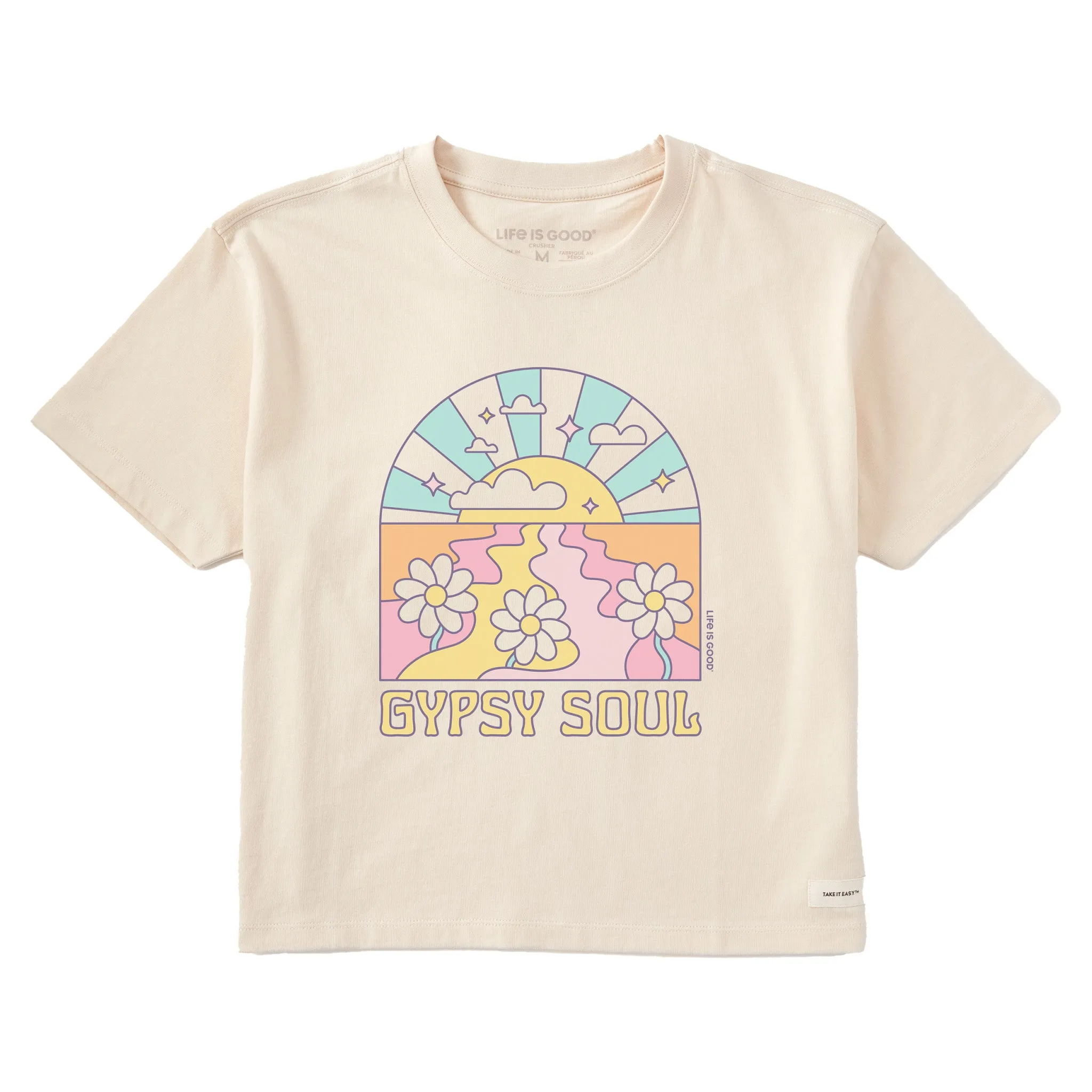 Women's Gypsy Soul Sunset Short Sleeve Crusher Boxy Tee Life is Good