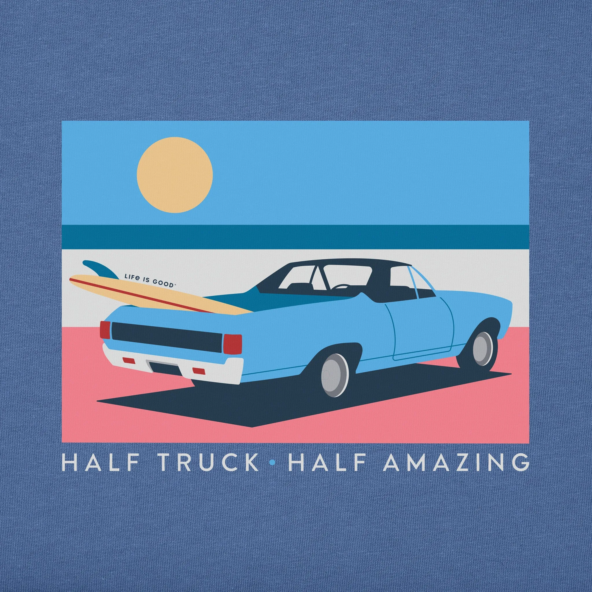 Women's Half Truck Half Amazing Short Sleeve Tee Life is Good