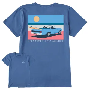 Women's Half Truck Half Amazing Short Sleeve Tee Life is Good
