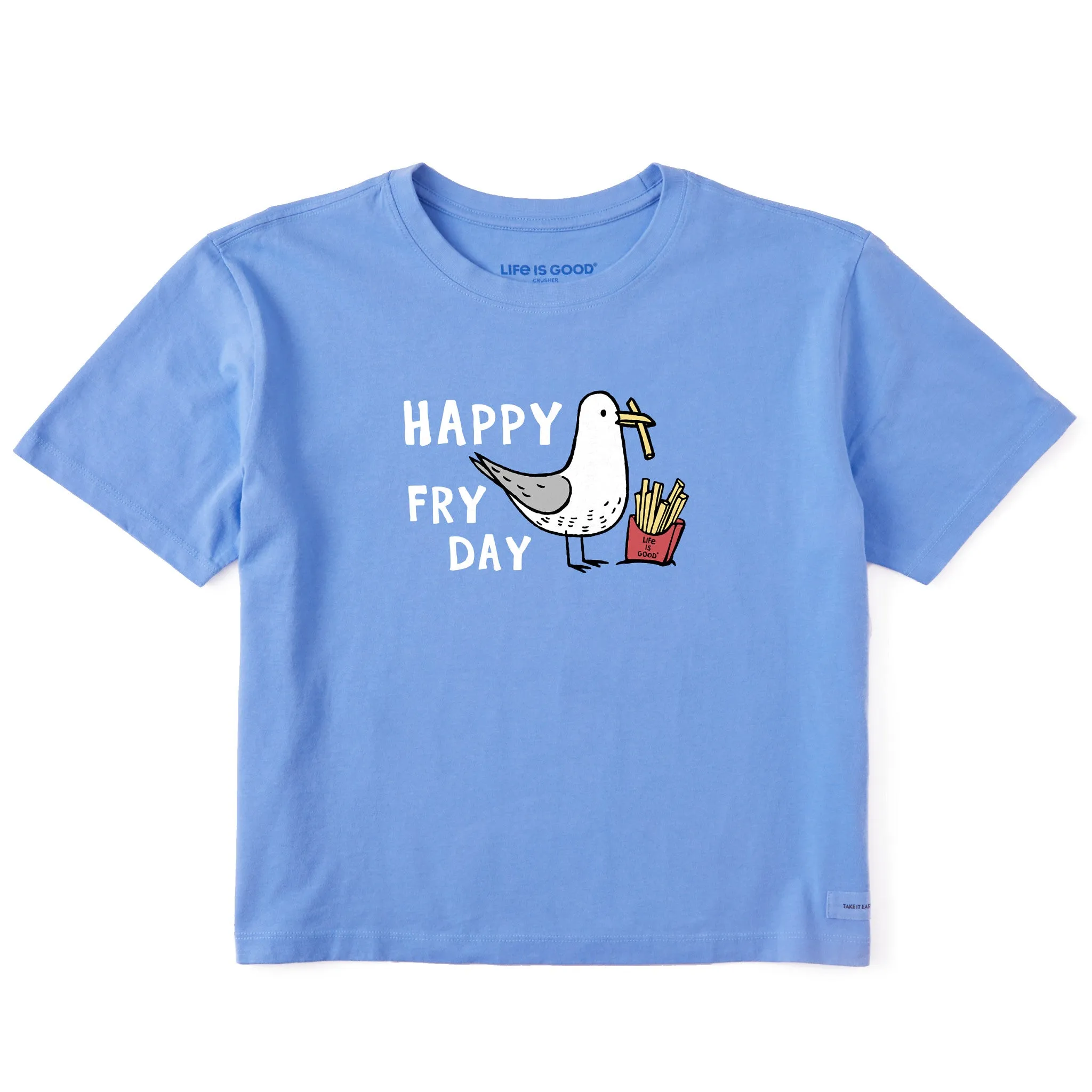 Women's Happy Fry Day Short Sleeve Crusher Boxy Tee Life is Good