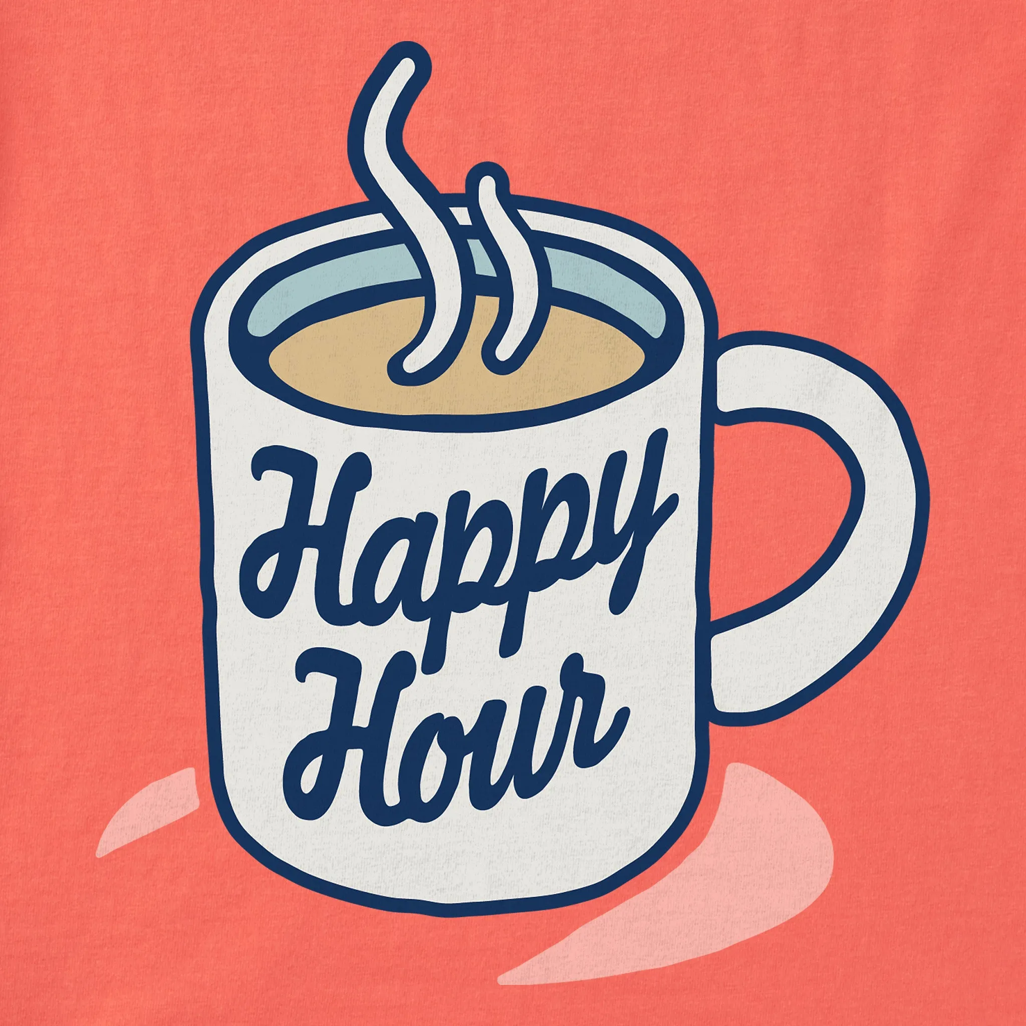 Women's Happy Hour Mug Short Sleeve Crusher Vee Life is Good