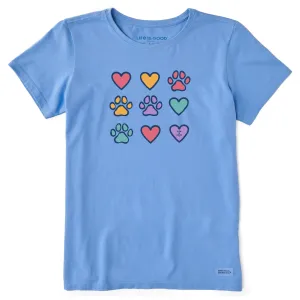 Women's Hearts & Paws Short Sleeve Crusher Tee Life is Good