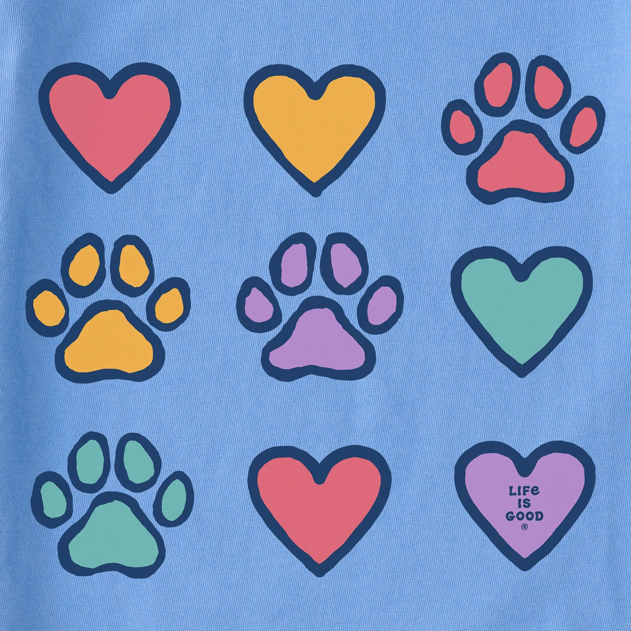 Women's Hearts & Paws Short Sleeve Crusher Tee Life is Good
