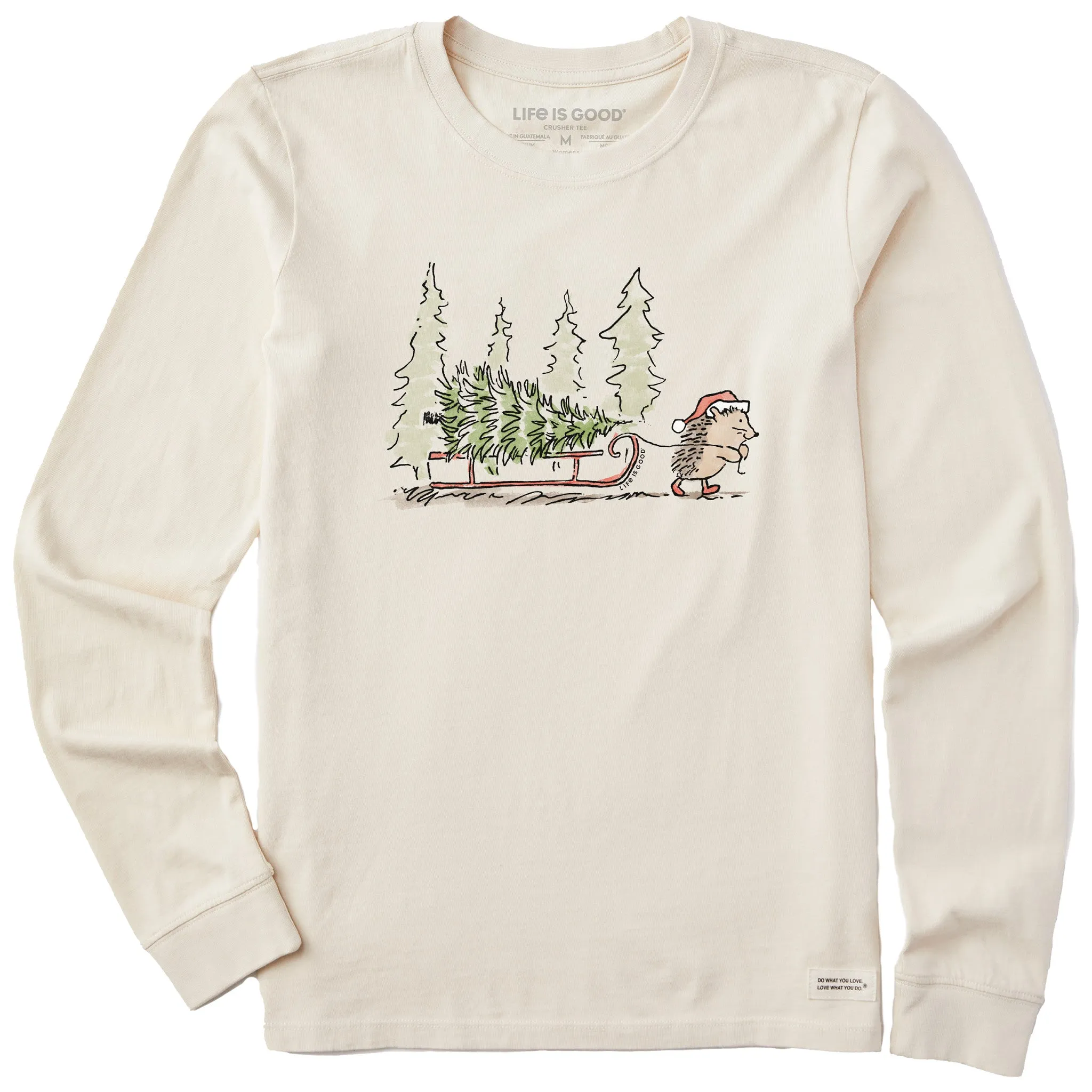 Women's Hedgehog Sled Long Sleeve Crusher Tee Life is Good