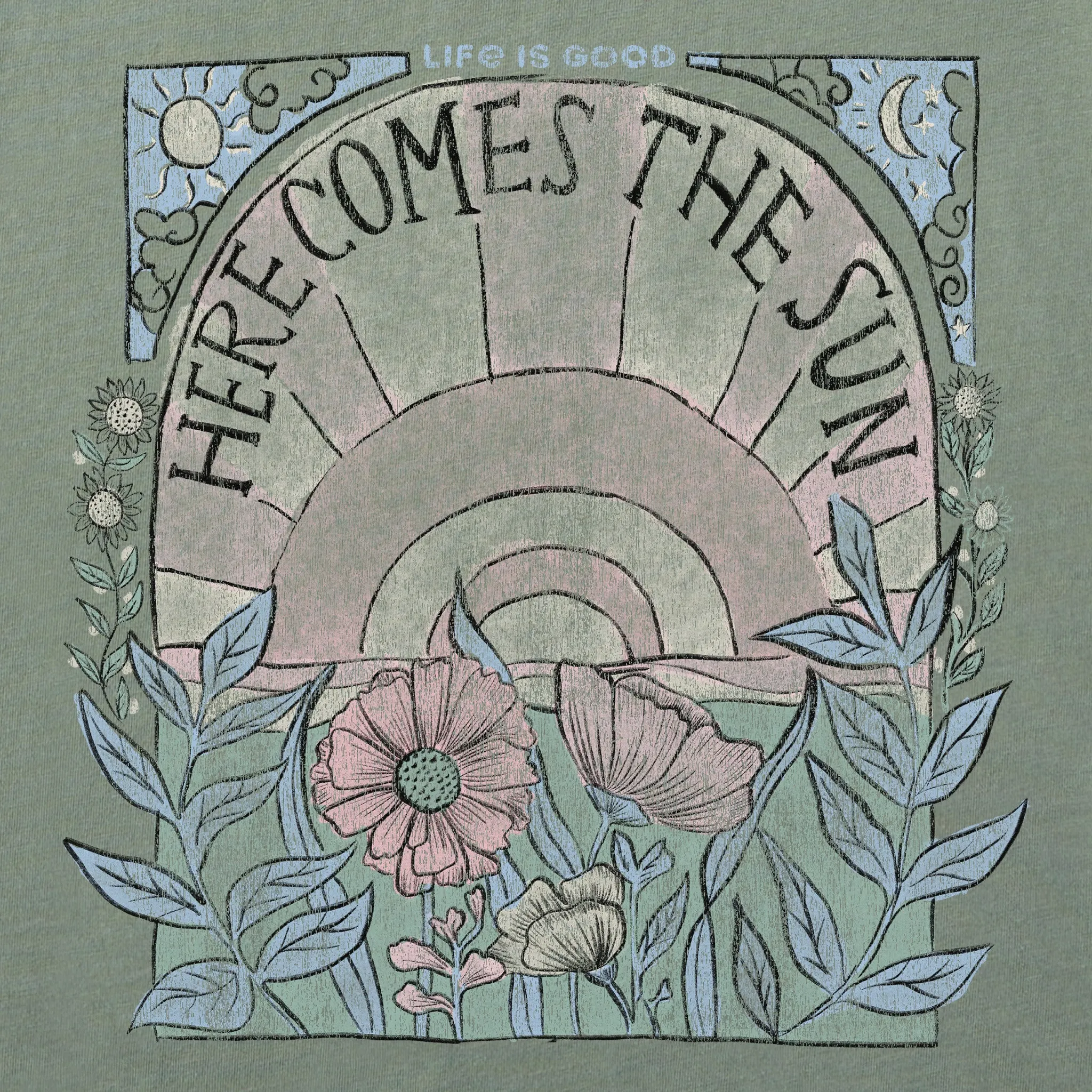 Women's Here Comes The Sun Hippie Short Sleeve Tee Life is Good