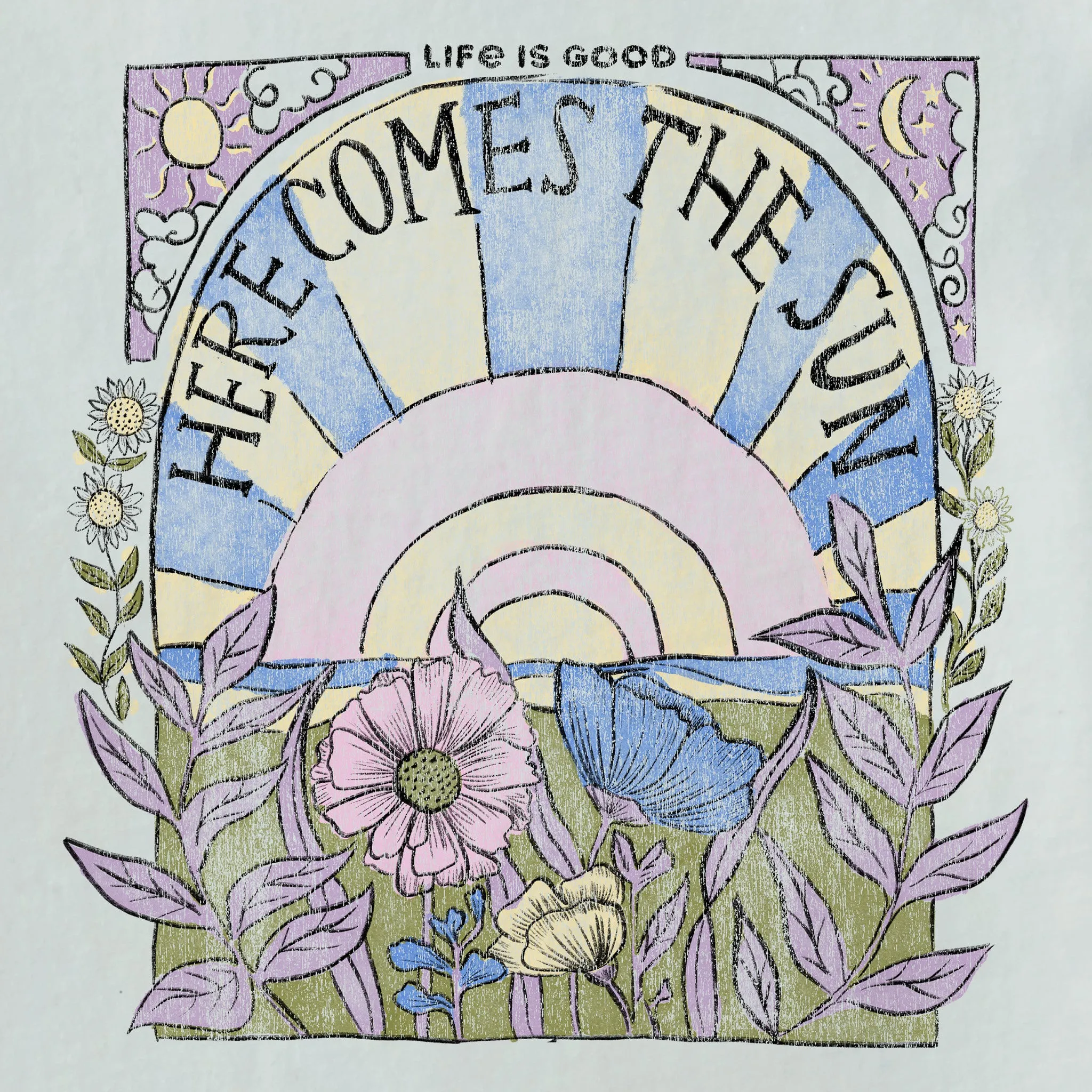 Women's Here Comes The Sun Hippie Short Sleeve Tee Life is Good