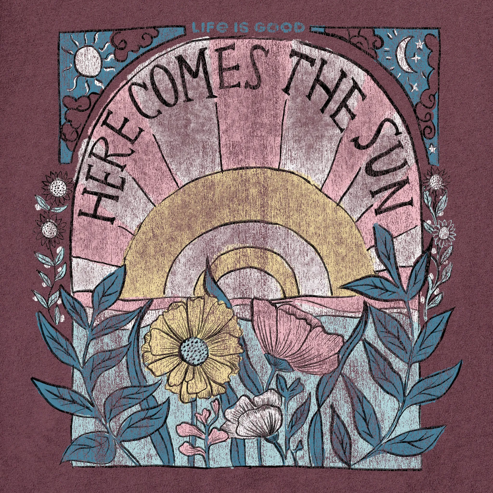 Women's Here Comes The Sun Hippie Short Sleeve Tee Life is Good
