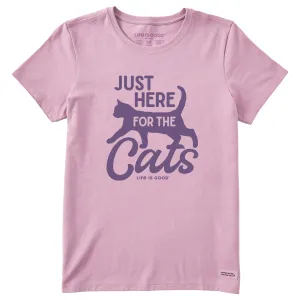 Women's Here for the Cats Short Sleeve Tee Life is Good