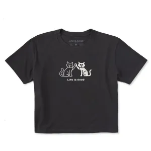 Women's High Five Cats Short Sleeve Crusher Boxy Tee Life is Good