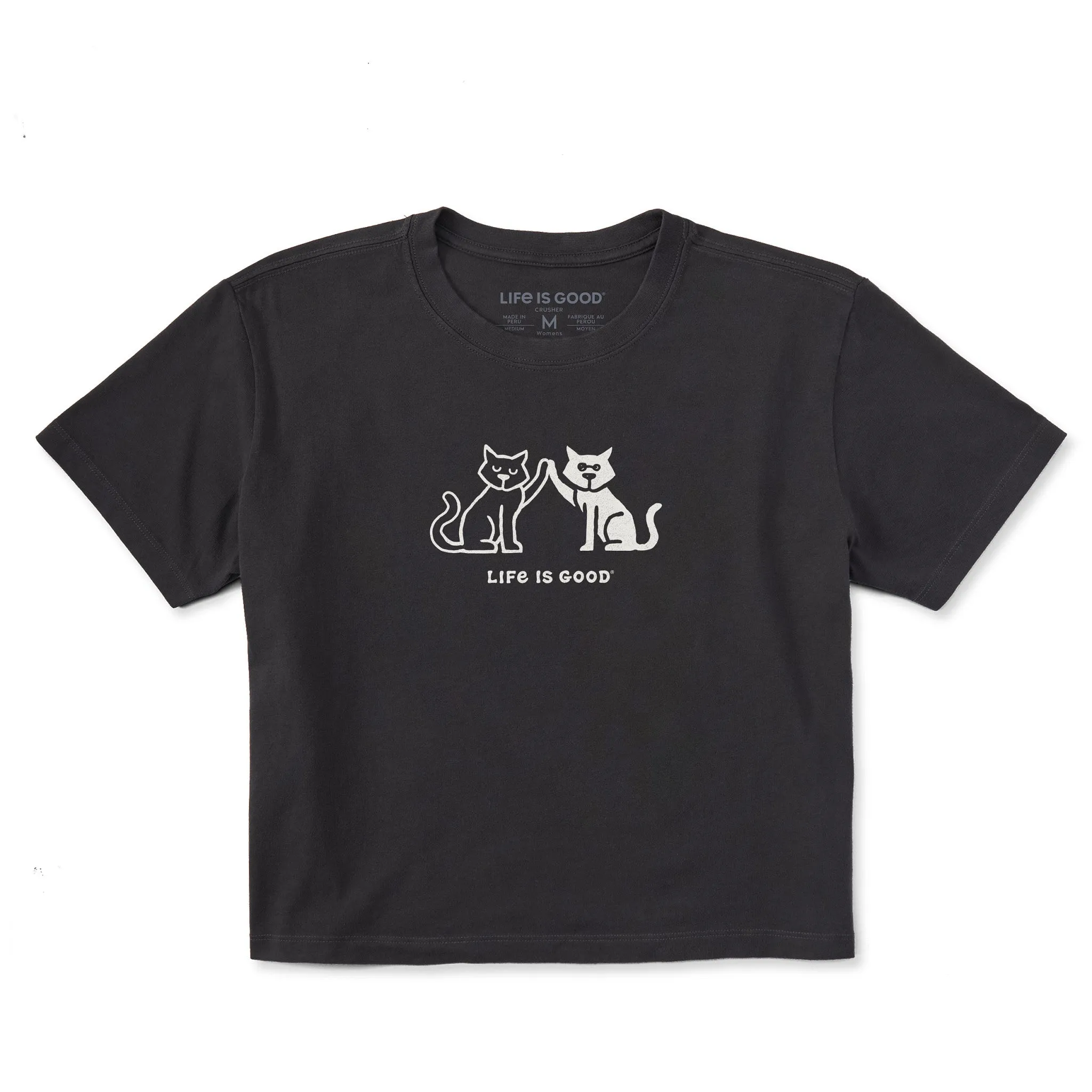 Women's High Five Cats Short Sleeve Crusher Boxy Tee Life is Good