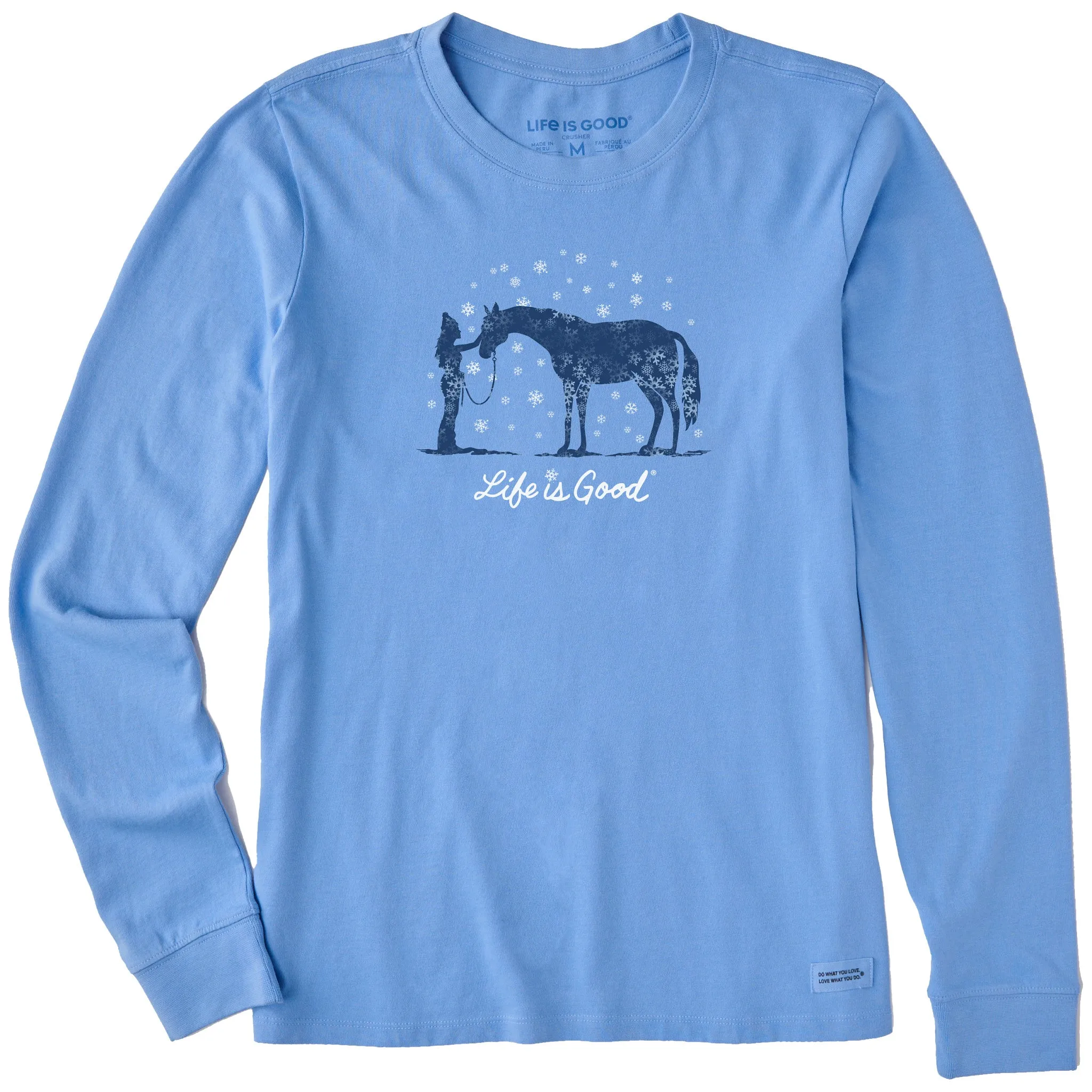 Women's Holiday Horse Long Sleeve Crusher Tee Life is Good