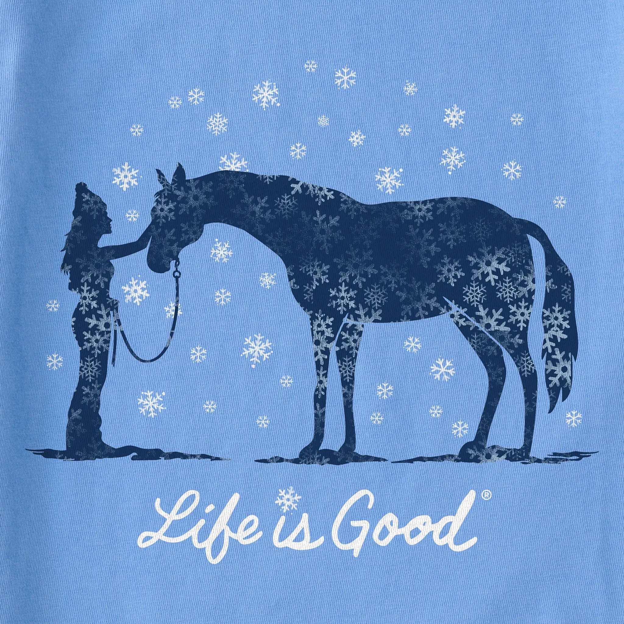 Women's Holiday Horse Long Sleeve Crusher Tee Life is Good