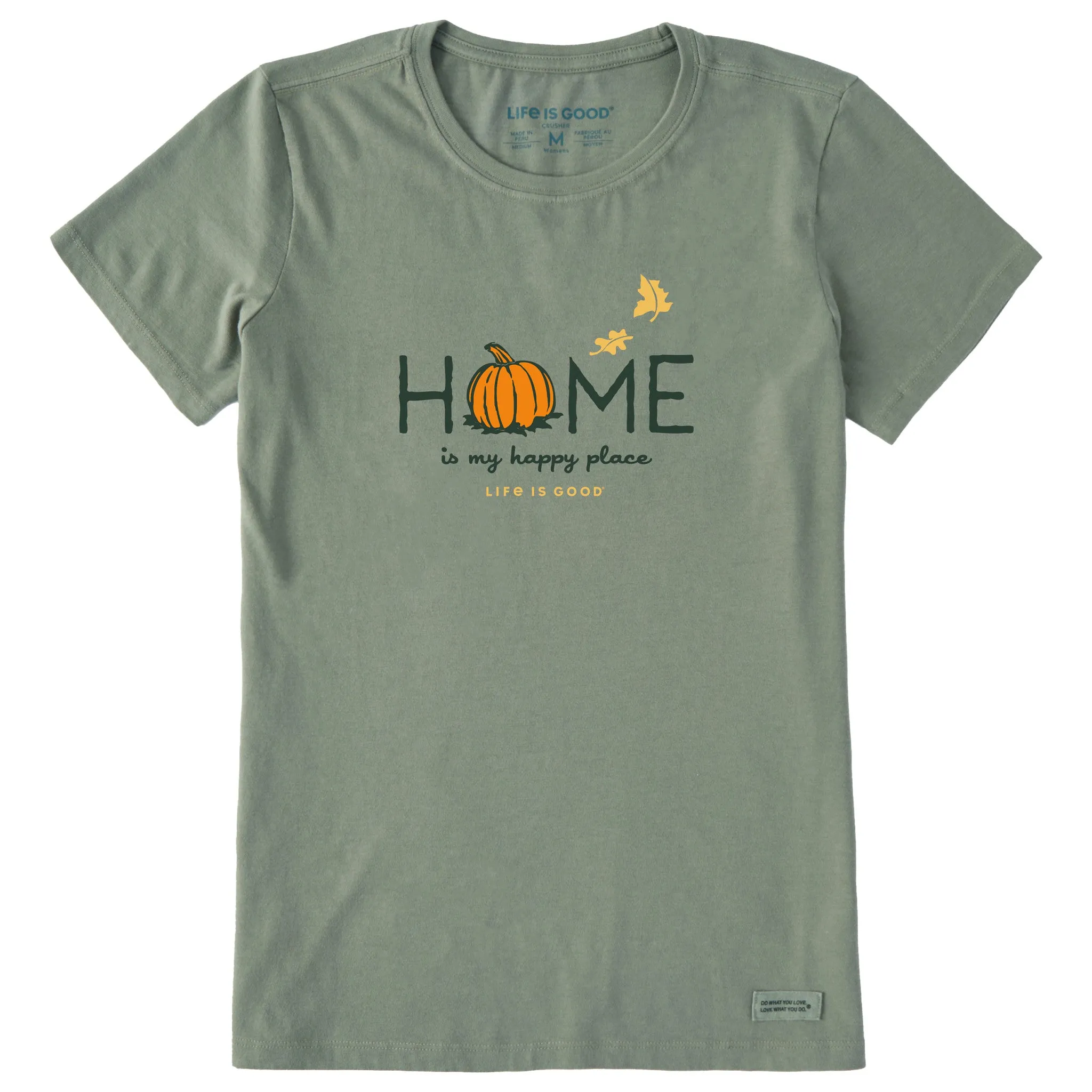 Women's Home is my Happy Place Fall Short Sleeve Crusher Tee Life is Good