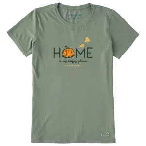 Women's Home is my Happy Place Fall Short Sleeve Crusher Tee Life is Good