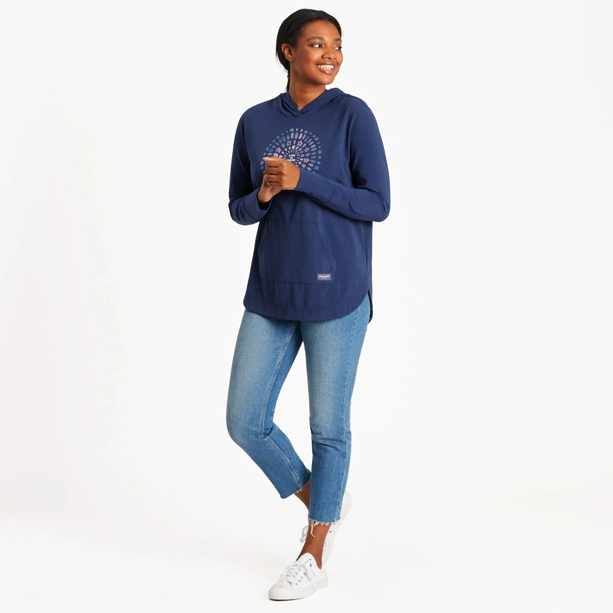 Women's Joy Explosion Crusher-FLEX Hoodie Tunic Life is Good