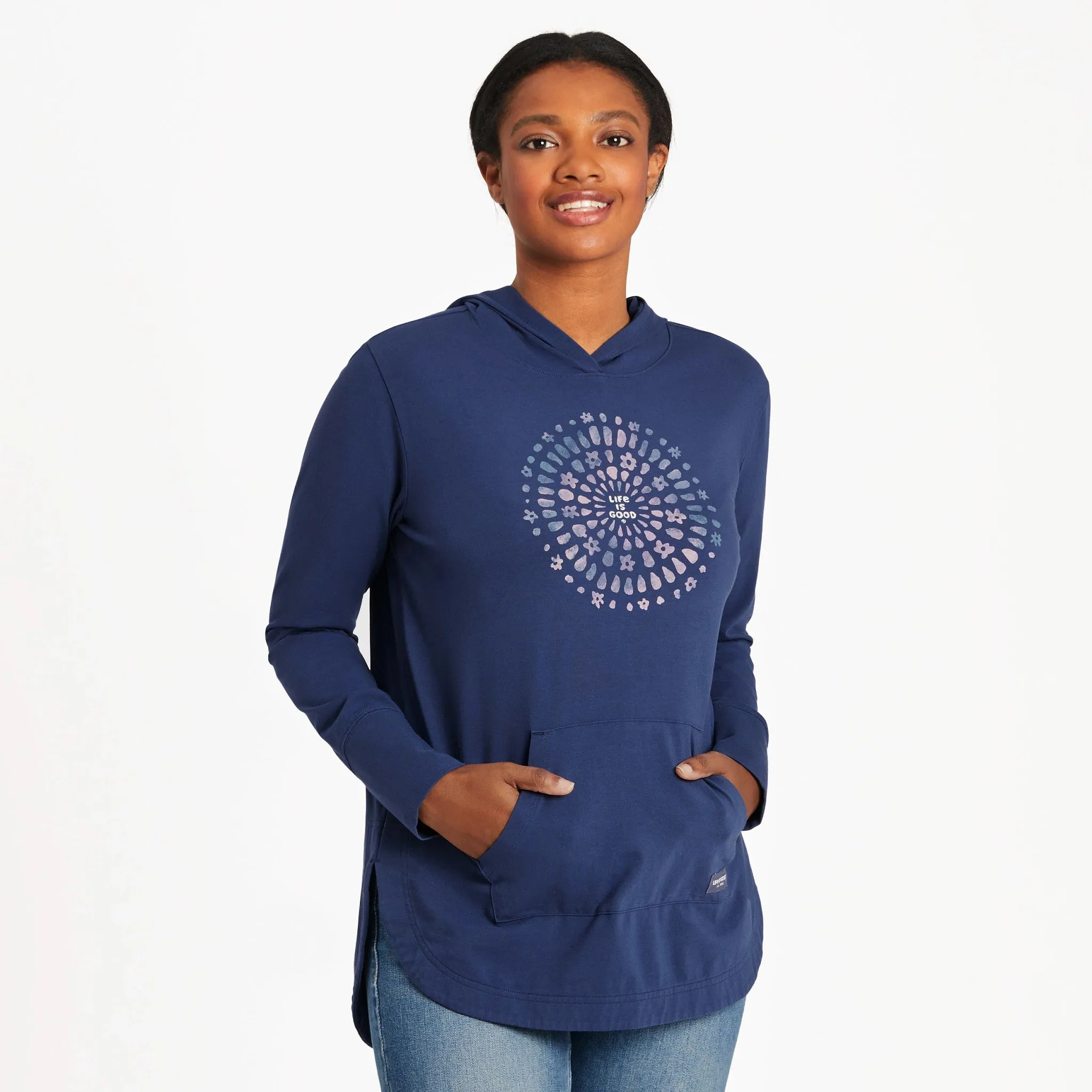 Women's Joy Explosion Crusher-FLEX Hoodie Tunic Life is Good