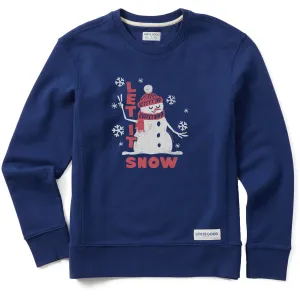 Women's Let it Snow Snowman Simply True Crew Life is Good