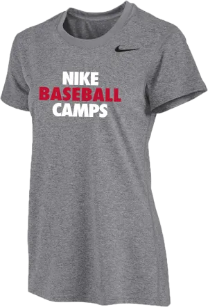 Womens Nike Baseball Camps Short Sleeve Dri-Fit Tee - Carbon Heather