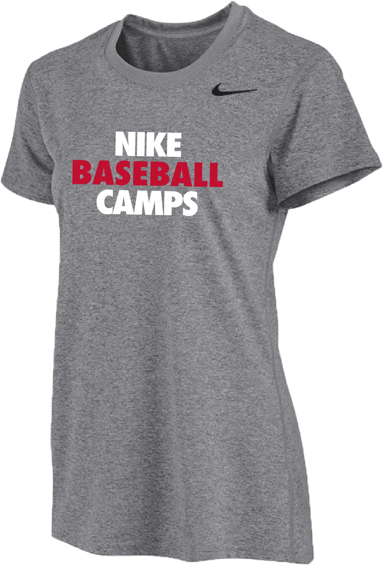 Womens Nike Baseball Camps Short Sleeve Dri-Fit Tee - Carbon Heather