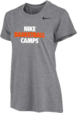 Womens Nike Basketball Camps Short Sleeve Dri-Fit Tee - Carbon Heather