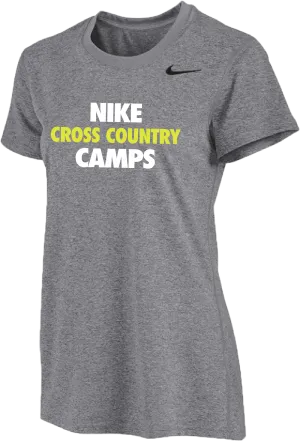Womens Nike Cross Country Camps Short Sleeve Dri-Fit Tee - Carbon Heather