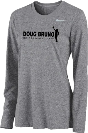 Womens Nike Doug Bruno Basketball Camps Long Sleeve Shooter Shirt - Carbon Heather