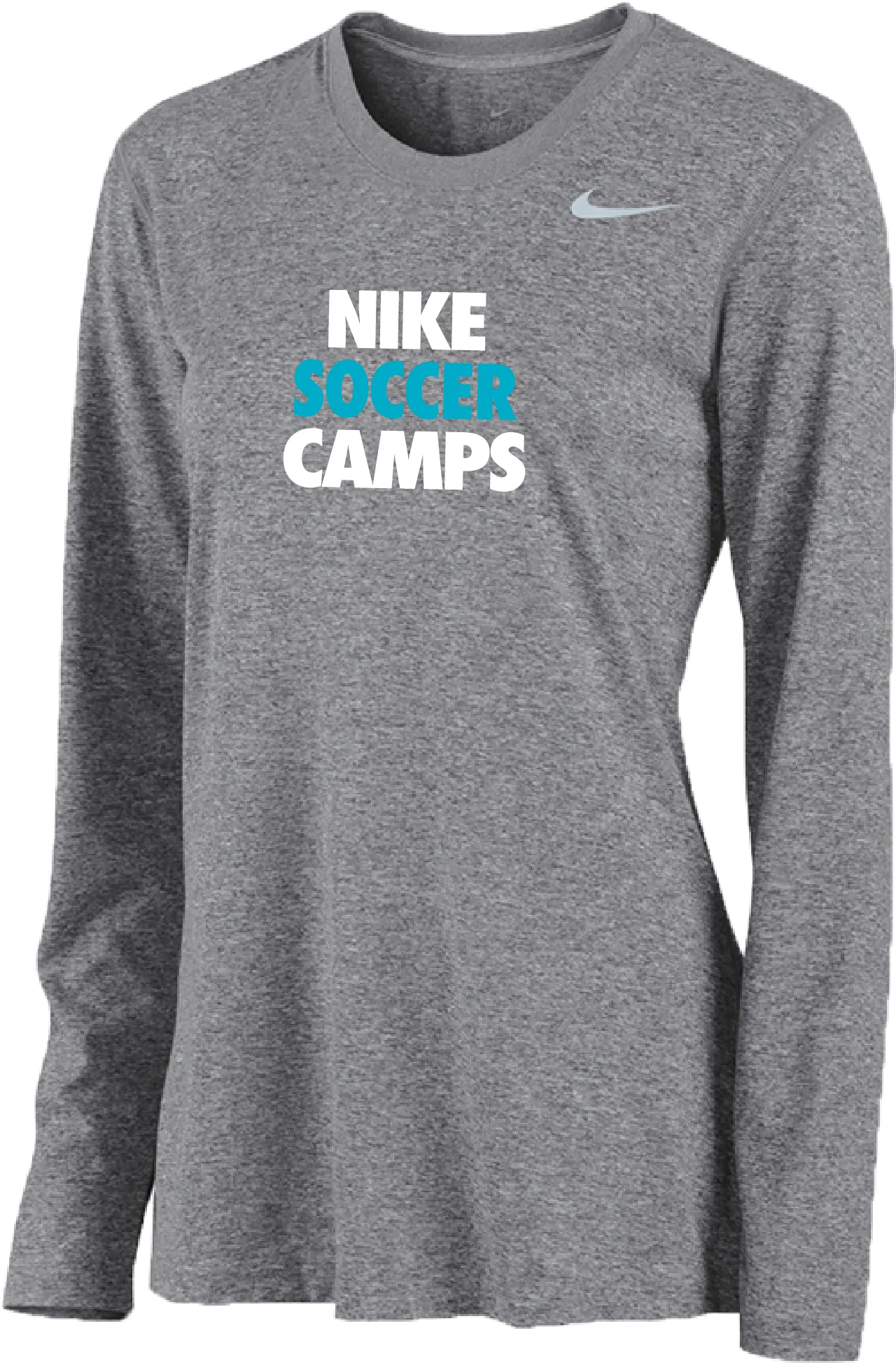 Womens Nike Soccer Camps Long Sleeve Dri-Fit Tee - Carbon Heather