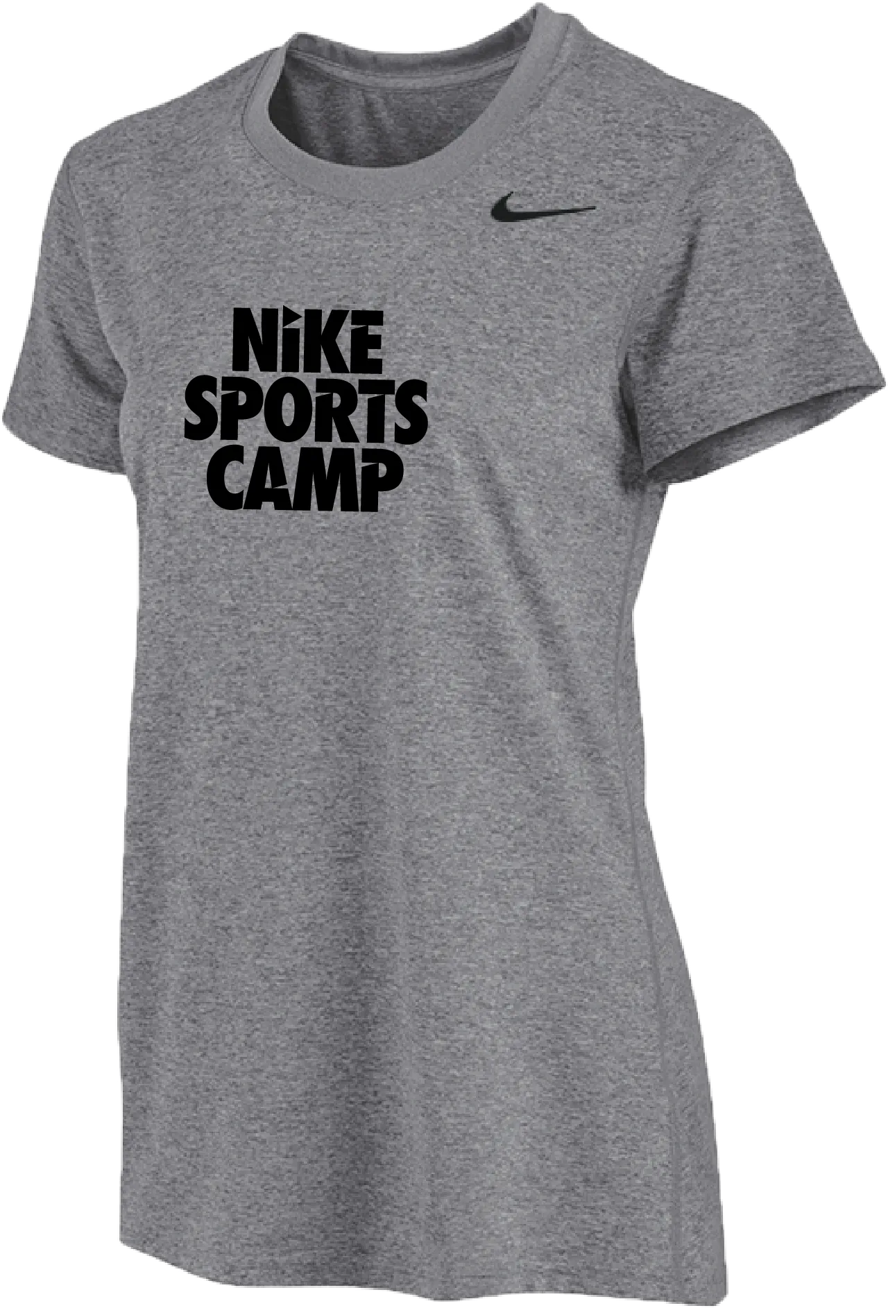 Womens Nike Sports Camps Short Sleeve Dri-Fit Tee - Carbon Heather