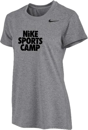 Womens Nike Sports Camps Short Sleeve Dri-Fit Tee - Carbon Heather