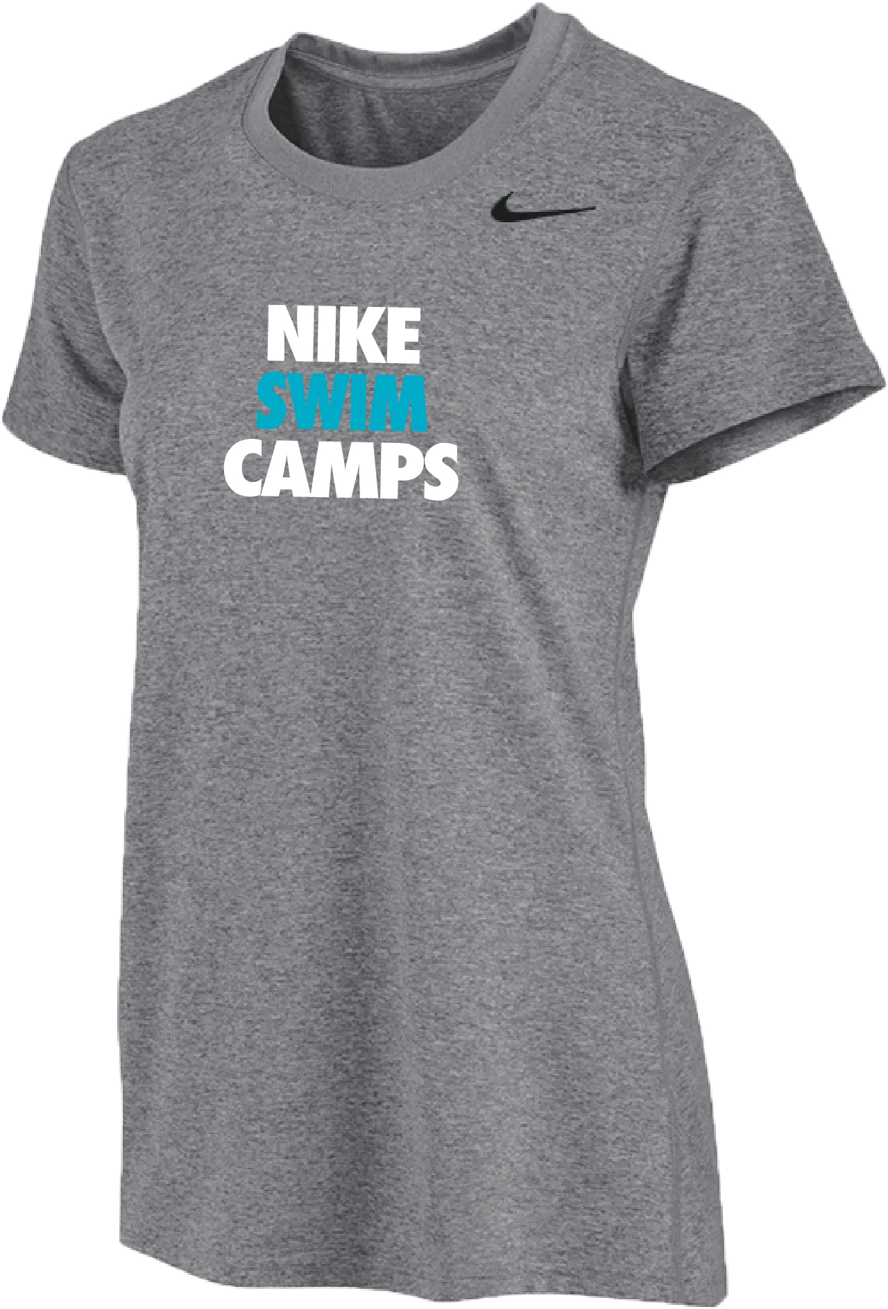 Womens Nike Swim Camps Short Sleeve Dri-Fit Tee - Carbon Heather