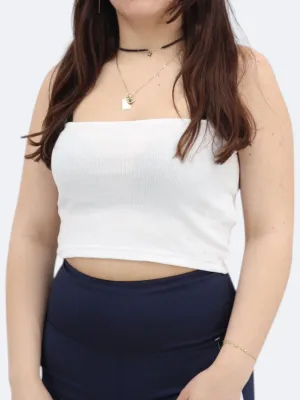 Women's Plain Cropped Top,White