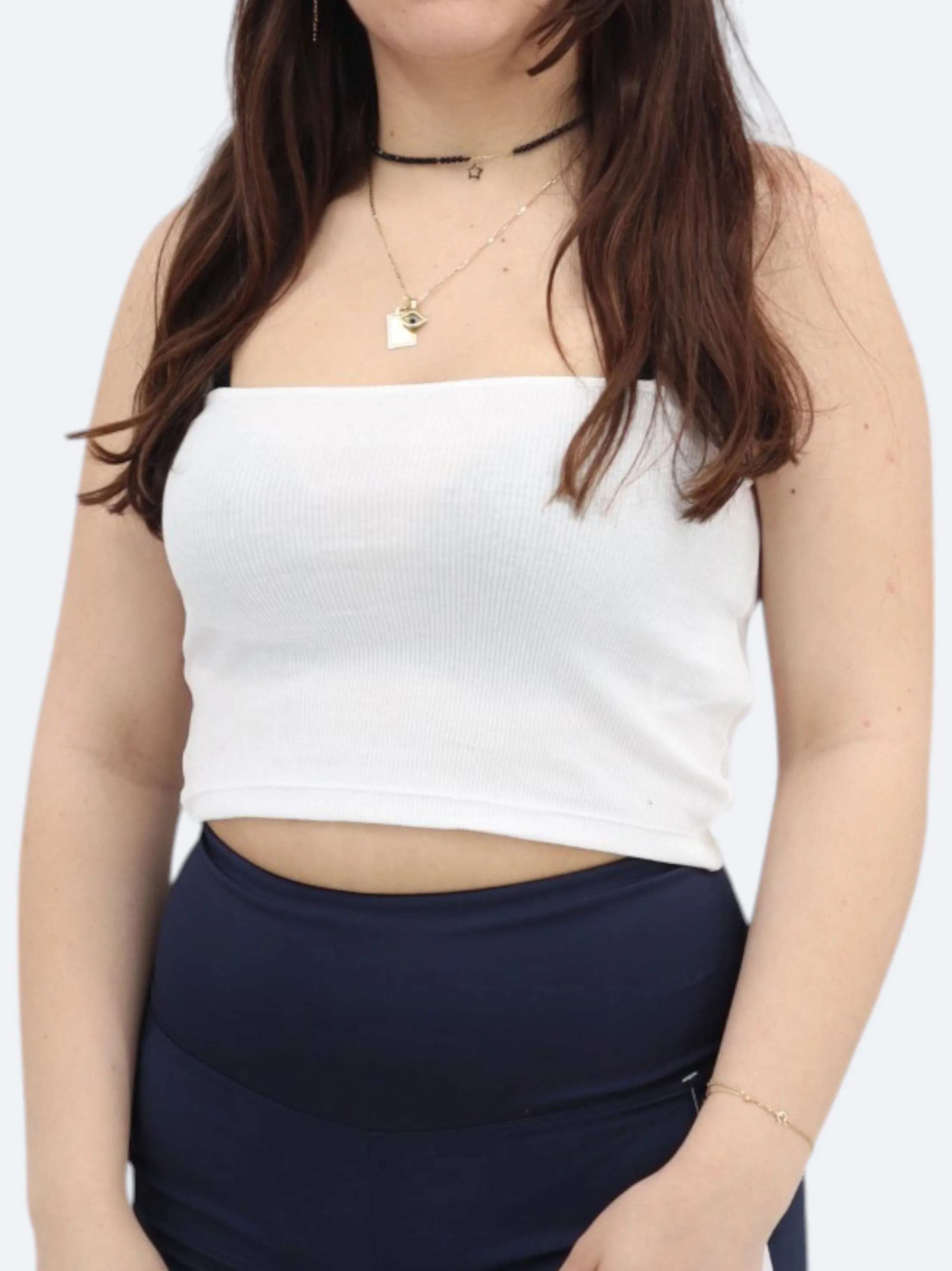 Women's Plain Cropped Top,White