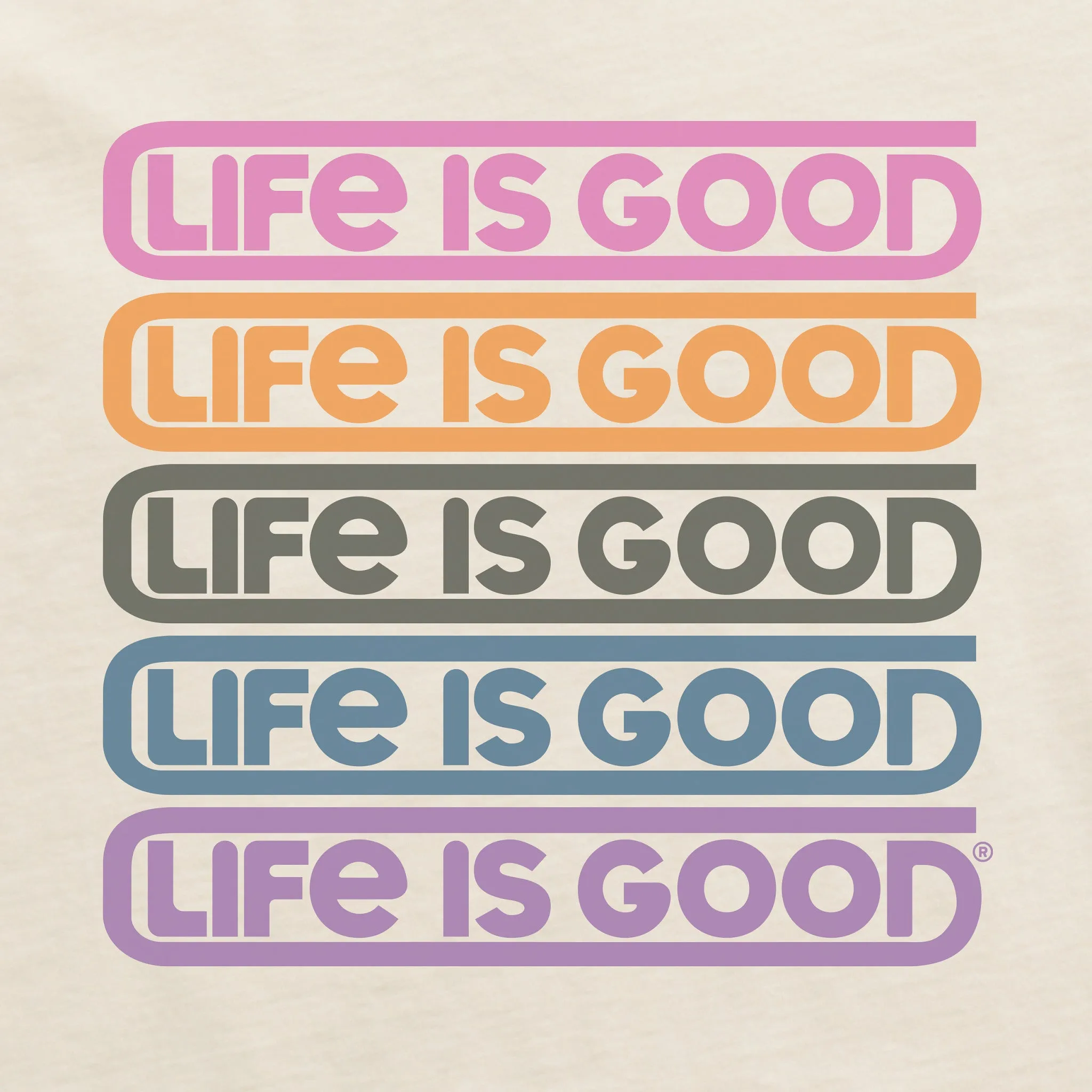 Women's Retro Stack Life is Good Crusher-FLEX Boxy Hoodie Life is Good